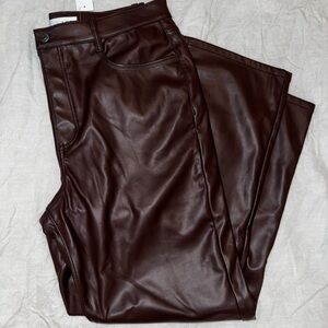 LOFT brown faux leather pants